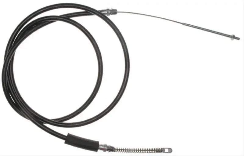 Black Raybestos BC95535 brake cable with exposed wire and spring for DIY repair
