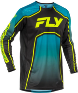Rayce Bicycle Jersey Teal/Black/Lime Md - FLY RACING