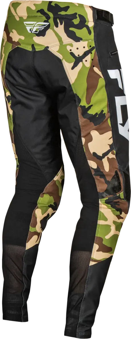 Rayce Bicycle Pants Black and Camo with durable stretch technology for motocross riding