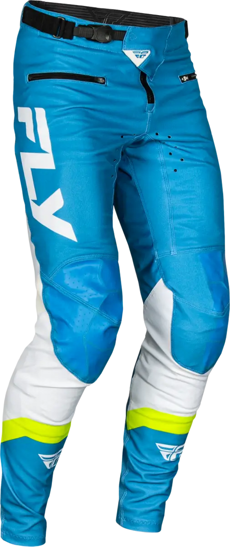 Rayce Bicycle Pants Blue White Lime Green with durable stretch technology and zip pockets
