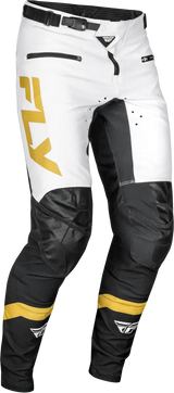 Rayce Bicycle Pants White Black Gold with durable stretch technology for motocross riding