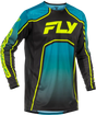 Rayce Bicycle Jersey Teal/Black/Lime 2x - FLY RACING