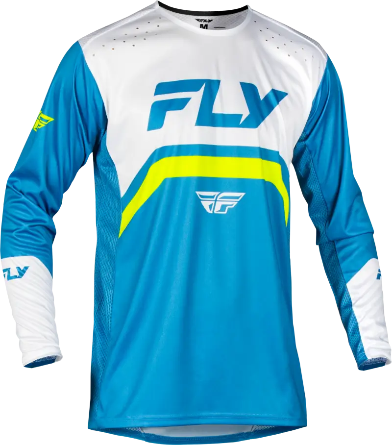 Rayce Bicycle Jersey Blue/White/Lime Green Lg - FLY RACING