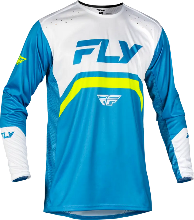 Rayce Bicycle Jersey Blue/White/Lime Green Lg - FLY RACING
