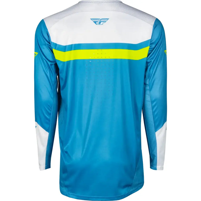 Rayce Bicycle Jersey Blue/White/Lime Green Lg - FLY RACING