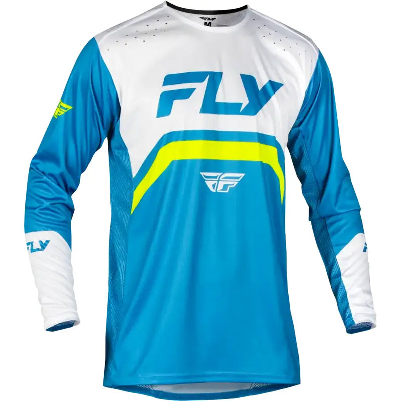 Rayce Bicycle Jersey Blue/White/Lime Green Lg - FLY RACING