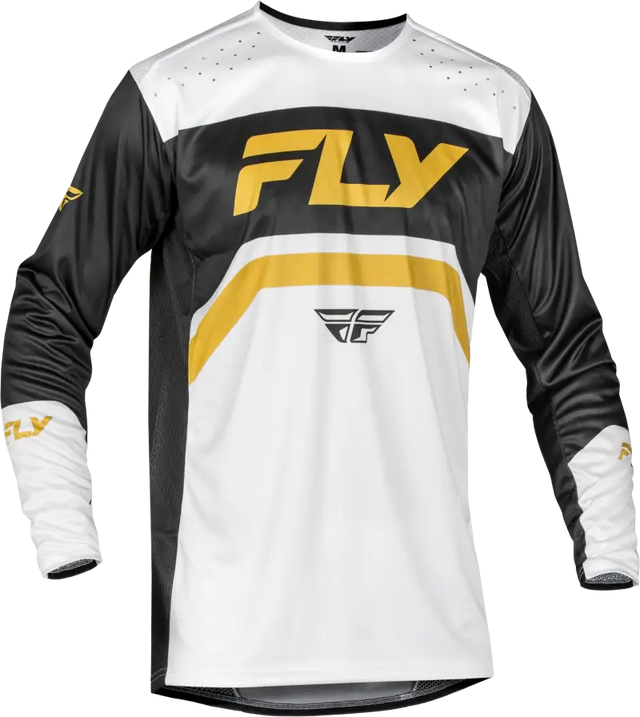Rayce Bicycle Jersey White/Black/Gold 2x - FLY RACING