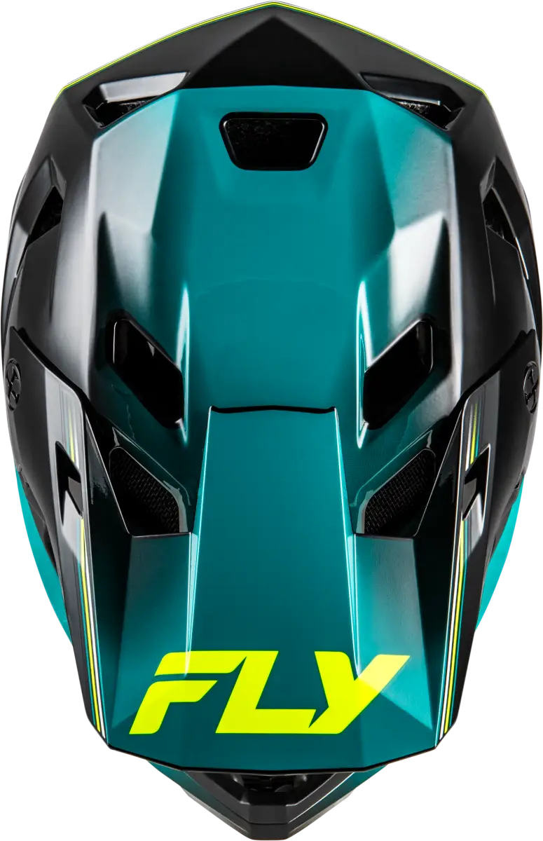 Rayce Repeat Bicycle Helmet Black/Teal/Hi Vis Md - FLY RACING