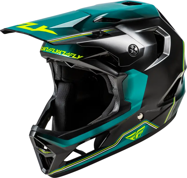 Rayce Repeat Bicycle Helmet Black/Teal/Hi Vis Xs - FLY RACING