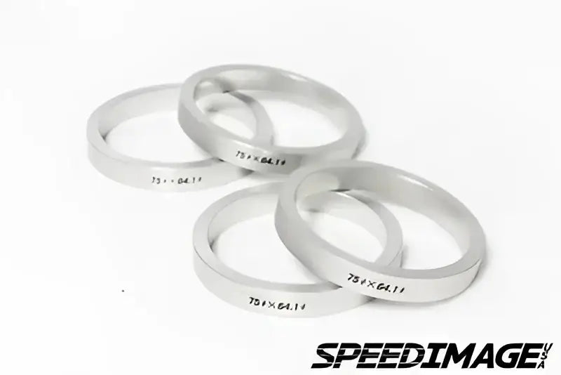 Silver metal adapter rings for Rays Aluminum 75mm hub rings in WHC75641 model