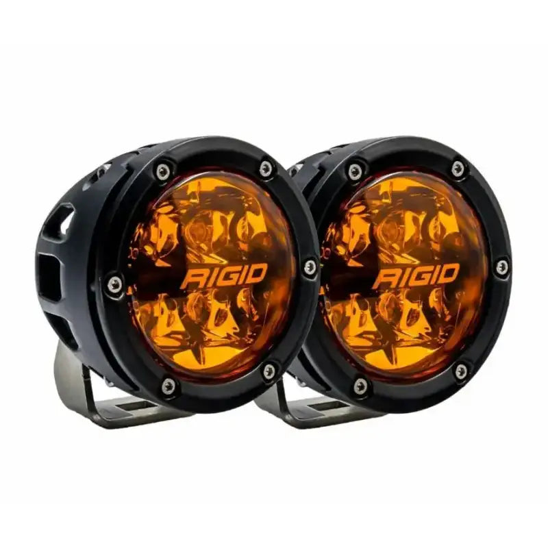 Pair of round off-road LED lights with amber lenses from Razor 360 Series Amber Pro