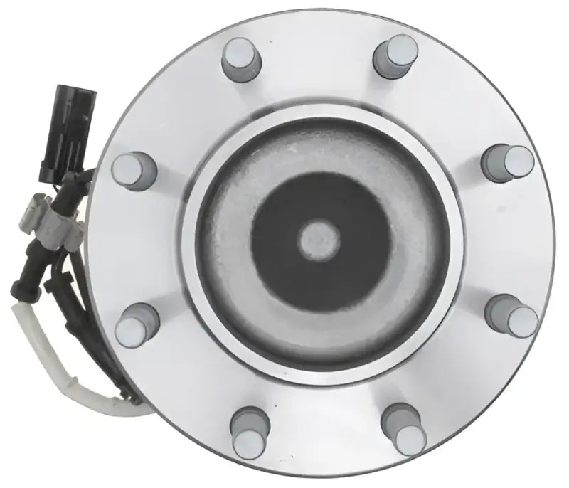 Silver wheel hub assembly with electrical connector for RC12883C brake caliper setup