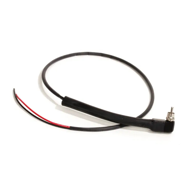 Black cable with right-angle connector and exposed wires for Driver Industry RCA extension