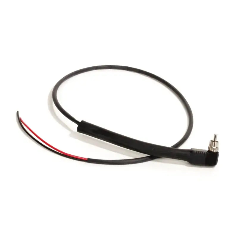 Black cable with right-angle connector and exposed wires for Driver Industry RCA extension