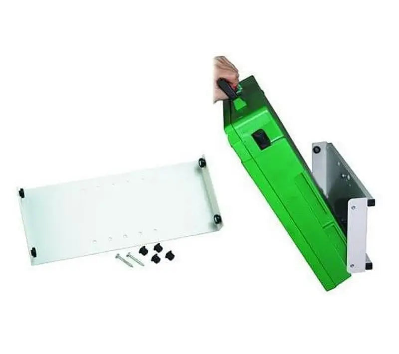 Green toolbox with mounting hardware for RCVCH Rolacase Vertical Plastic Parts Org Holder
