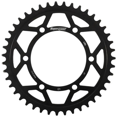 SUPERSPROX Rear Edge Sprocket Steel 43t 520 Blk Hon/Kaw/Suz/Yam for Powersports