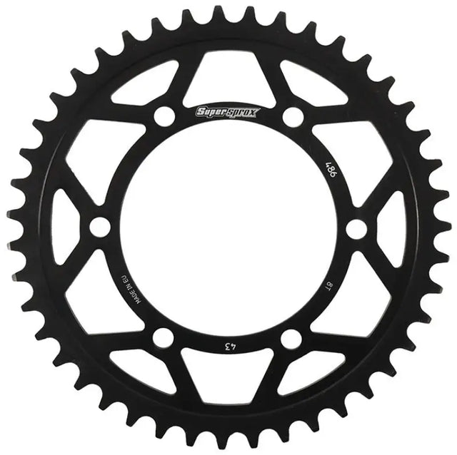 SUPERSPROX Rear Edge Sprocket Steel 43t 520 Blk Hon/Kaw/Suz/Yam for Powersports