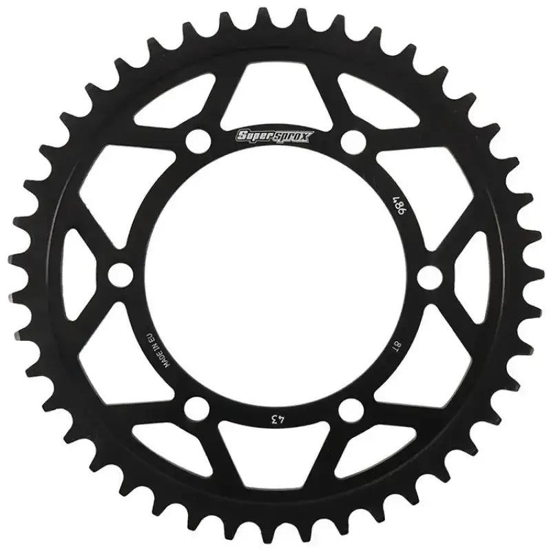 SUPERSPROX Rear Edge Sprocket Steel 43t 520 Blk Hon/Kaw/Suz/Yam for Powersports