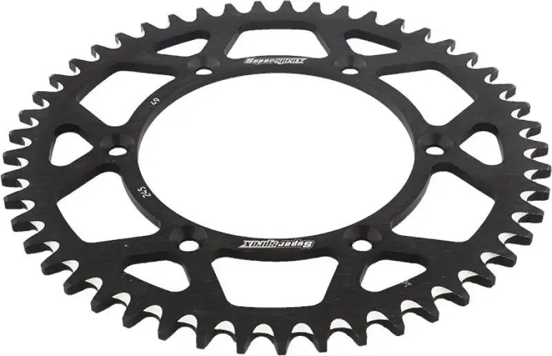 Black Supersprox rear sprocket aluminum 49t for Yamaha with 45 teeth, durable sprocket aluminum 49t