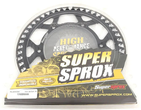 Black rear sprocket aluminum 49t in clear packaging for Yamaha bikes