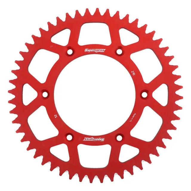 Red metal motorcycle rear sprocket aluminum 52t with bolt pattern for Hon bikes