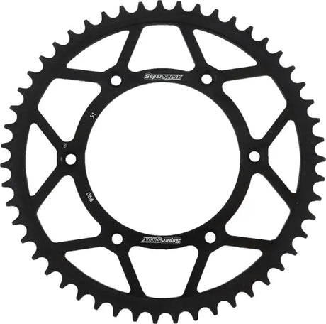 Black steel rear sprocket with 51 teeth for Husqvarna and KTM motorcycles