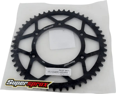 Black rear sprocket steel 51t in clear packaging for Husqvarna KTM bikes