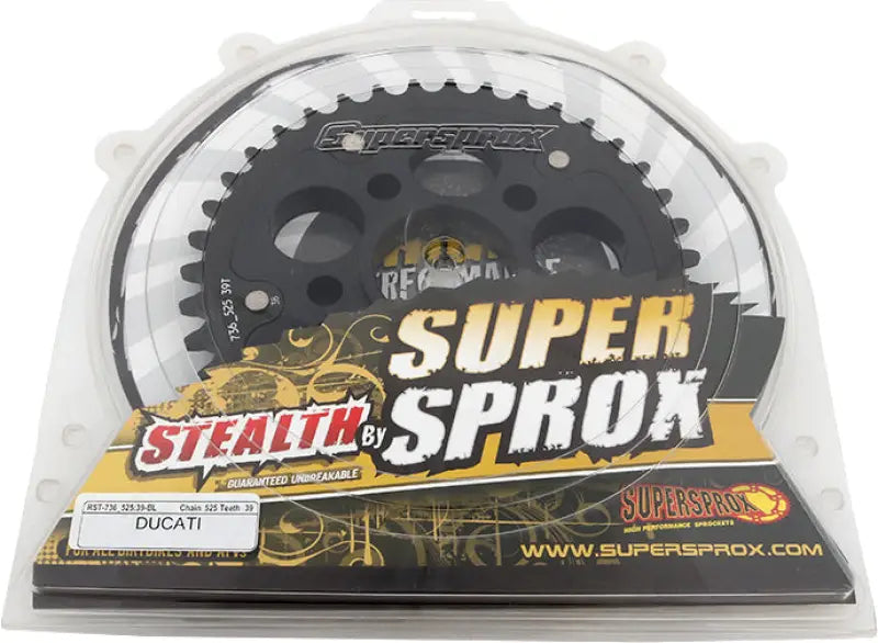 Rear Stealth Sprocket Alu/Stl 39t 525 Blk Duc 