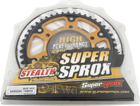 Motorcycle rear stealth sprocket set in packaging for HONDA, KAWASAKI, YAMAHA bikes