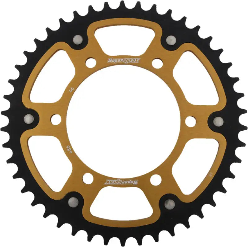 Gold and black rear stealth sprocket with 46 teeth for HONDA, KAWASAKI, Yamaha bikes