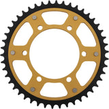 Gold and black rear stealth sprocket with 45 teeth for Honda, Kawasaki, Yamaha bikes