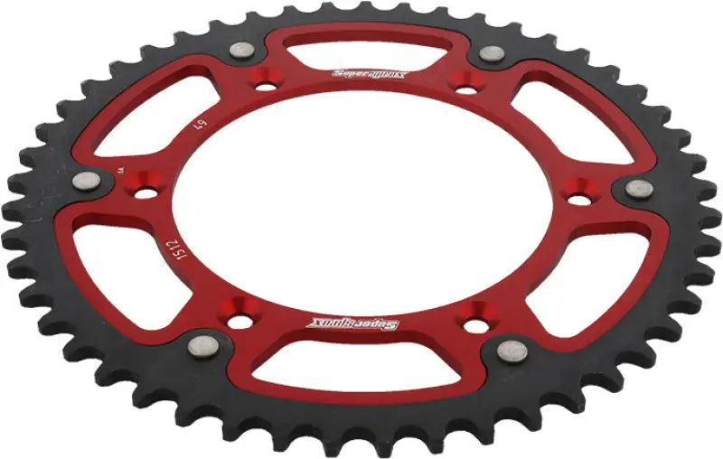 Red and black rear stealth sprocket with 47 teeth for Gas/She bikes