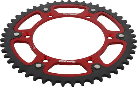 Red and black rear stealth sprocket with 47 teeth for Gas/She bikes