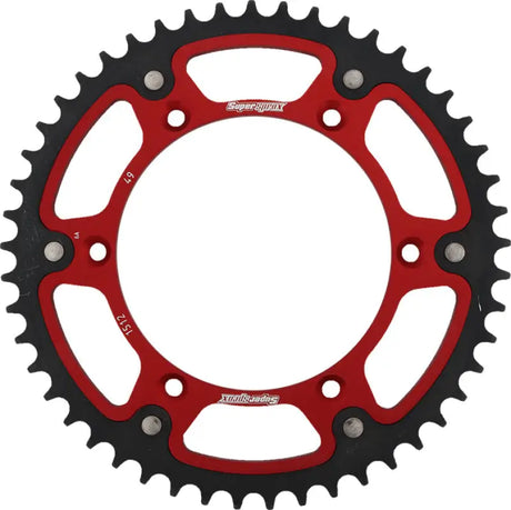 Red and black rear stealth sprocket with 47 teeth for Gas/She bikes