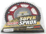 Red and black rear stealth sprocket alu/stl in clear plastic packaging for Husqvarna 52t