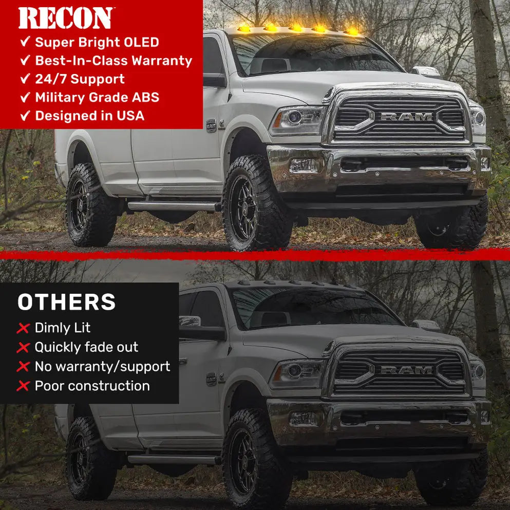 Recon Access SAE And DOT-Compliant Roof Marker Light 264345Clhpam - Ram Cab Lts