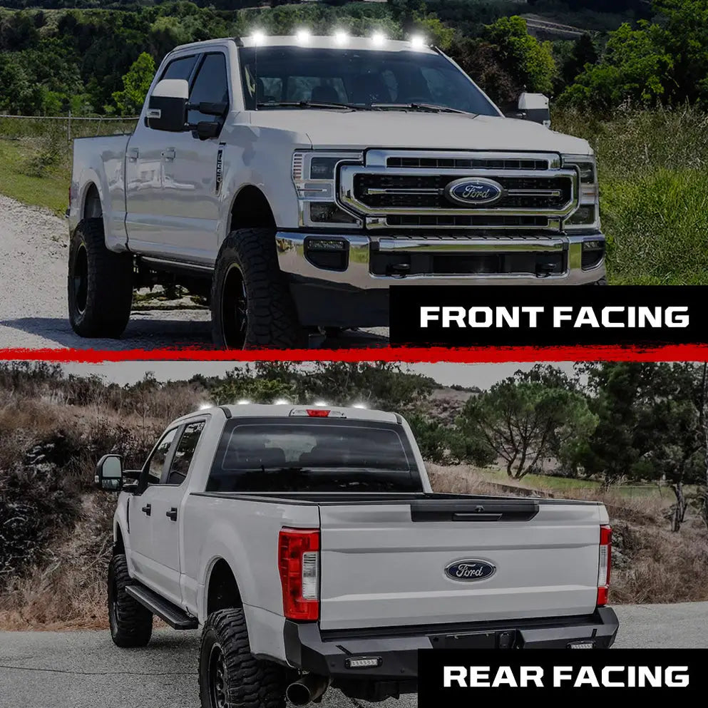 Recon Access SAE And DOT-Compliant Roof Marker Light 264342BKHPWH - Ford 17-23 Superduty 5-Piece Set
