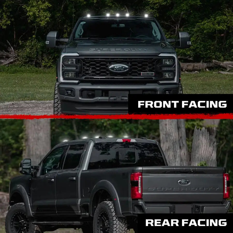 Recon Access SAE And DOT-Compliant Roof Marker Light 264443BKHPWH - Ford 23-25 Superduty 5-Piece Set