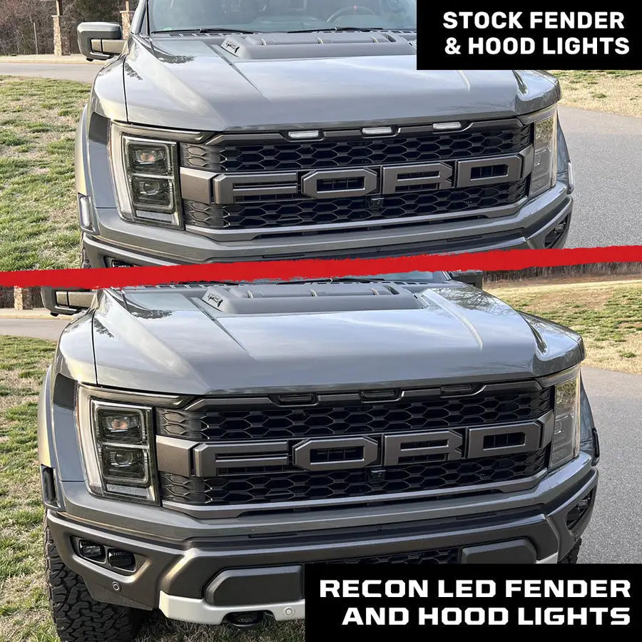 Recon Access SAE Approved Side Marker Light 264339BK - Ford 21-24 Raptor 7-Piece Fender