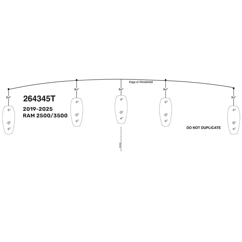Recon Access No Supplier Warranty Roof Marker Light Installation Template 264345T - Guide