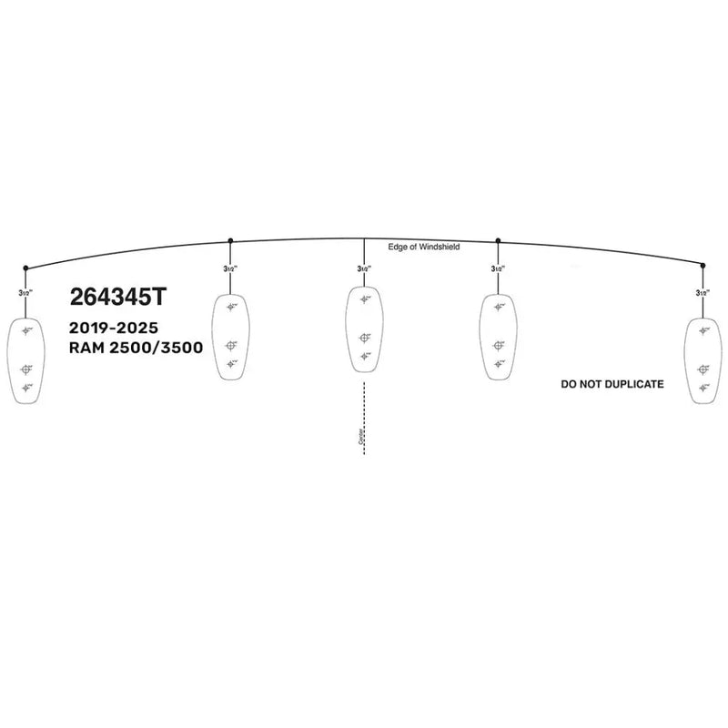 Recon Access No Supplier Warranty Roof Marker Light Installation Template 264345T - Guide