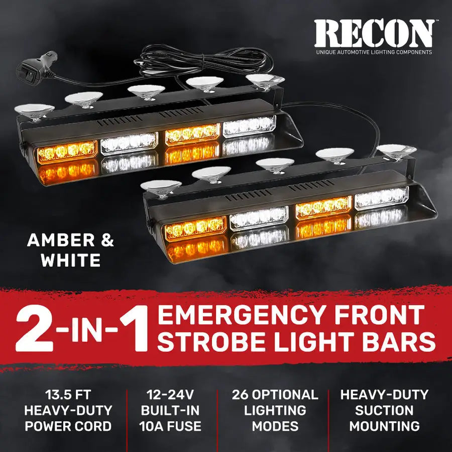 Recon Access Available In Multiple Color Options Strobe Light Kit 26419FWM - Interior Front Window 2-PC 14 Led