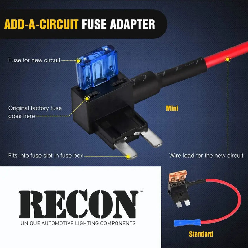 Recon Access Limited Lifetime Warranty Fuse Block Tap 264001FTR - Box Quick 5AMP 30AM