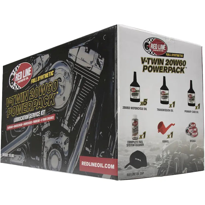 Red Line Powerpack Chemicals 90231 - Big Twin 20W60 HD Oil Change Kit