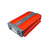 REDARC Pure Sine Wave Inverter - 2000W robust red and gray design, front power outlets, advanced compact power solution for off-grid adventures.