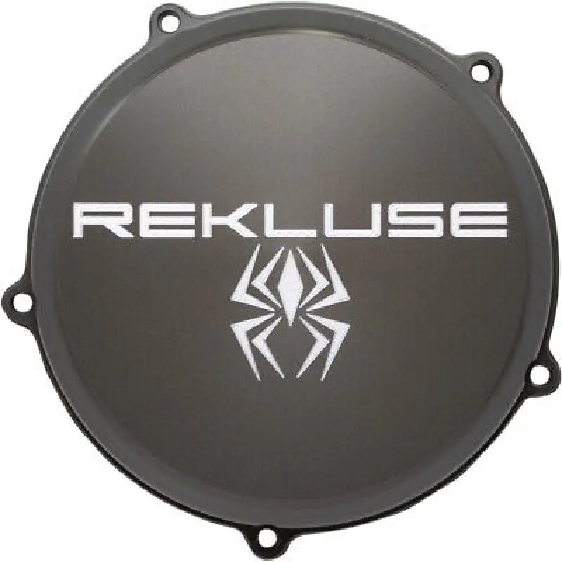 Gray clutch cover with spider logo for Rekluse Racing Sher clutch cover sher
