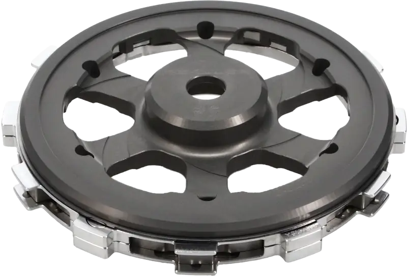 Black and silver clutch basket for gas Husq KTM bikes, fits Rekluse RMS-8313086