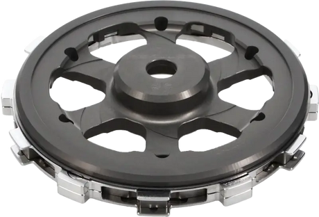 Black and silver clutch basket for gas Husq KTM bikes, fits Rekluse RMS-8313086