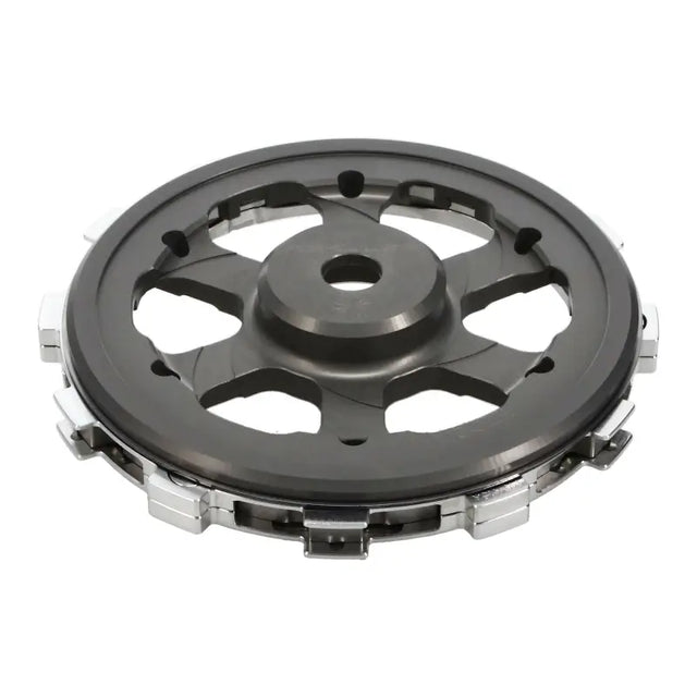 Dark gray and silver metal clutch bell for Rekluse Racing RMS-8317001 RadiusX 4.0