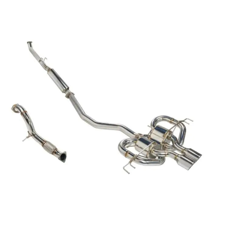 Shiny stainless steel exhaust system for Honda Civic Type R FK8, looks super sleek